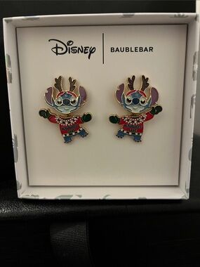Disney Baublebar StitchReindeer Enamel Earrings